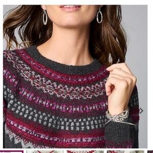 J. Jill Womens Size Small Fair Isle Nordic Sweater